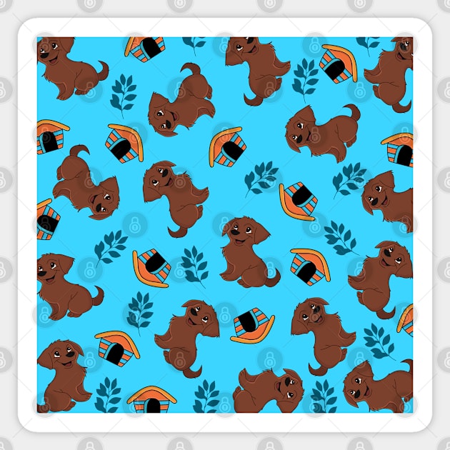 Cute Puppy Pattern Sticker by Sunil Belidon